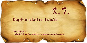Kupferstein Tamás névjegykártya